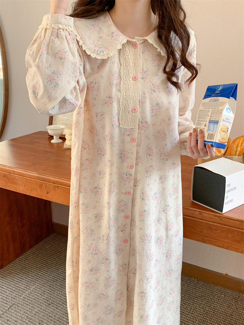 ガーリーピンクフラワーワンピースパジャマ