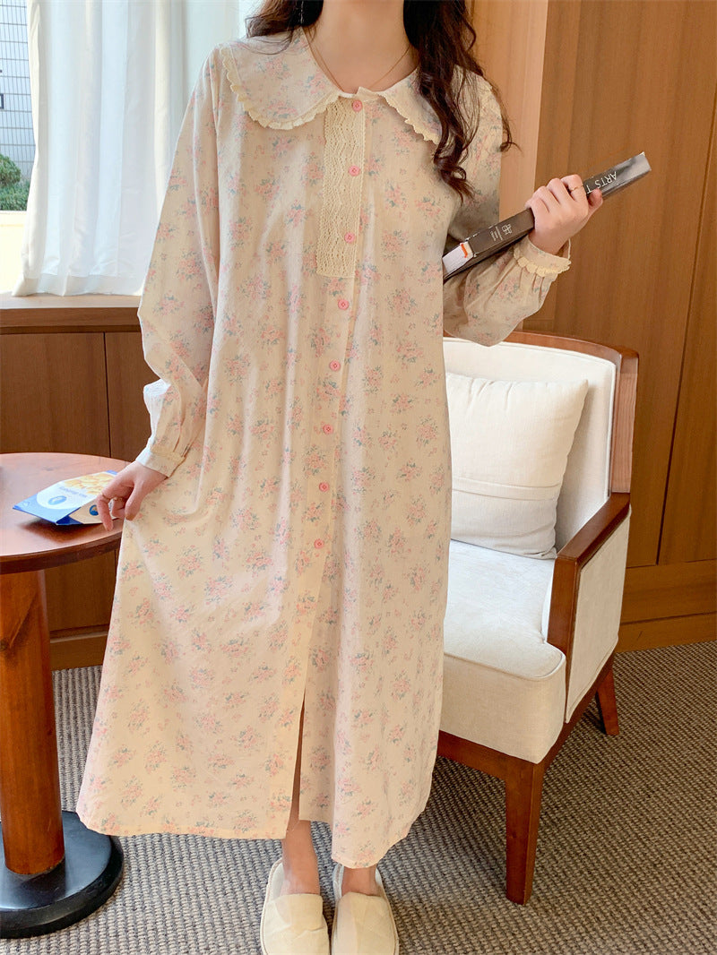 ガーリーピンクフラワーワンピースパジャマ