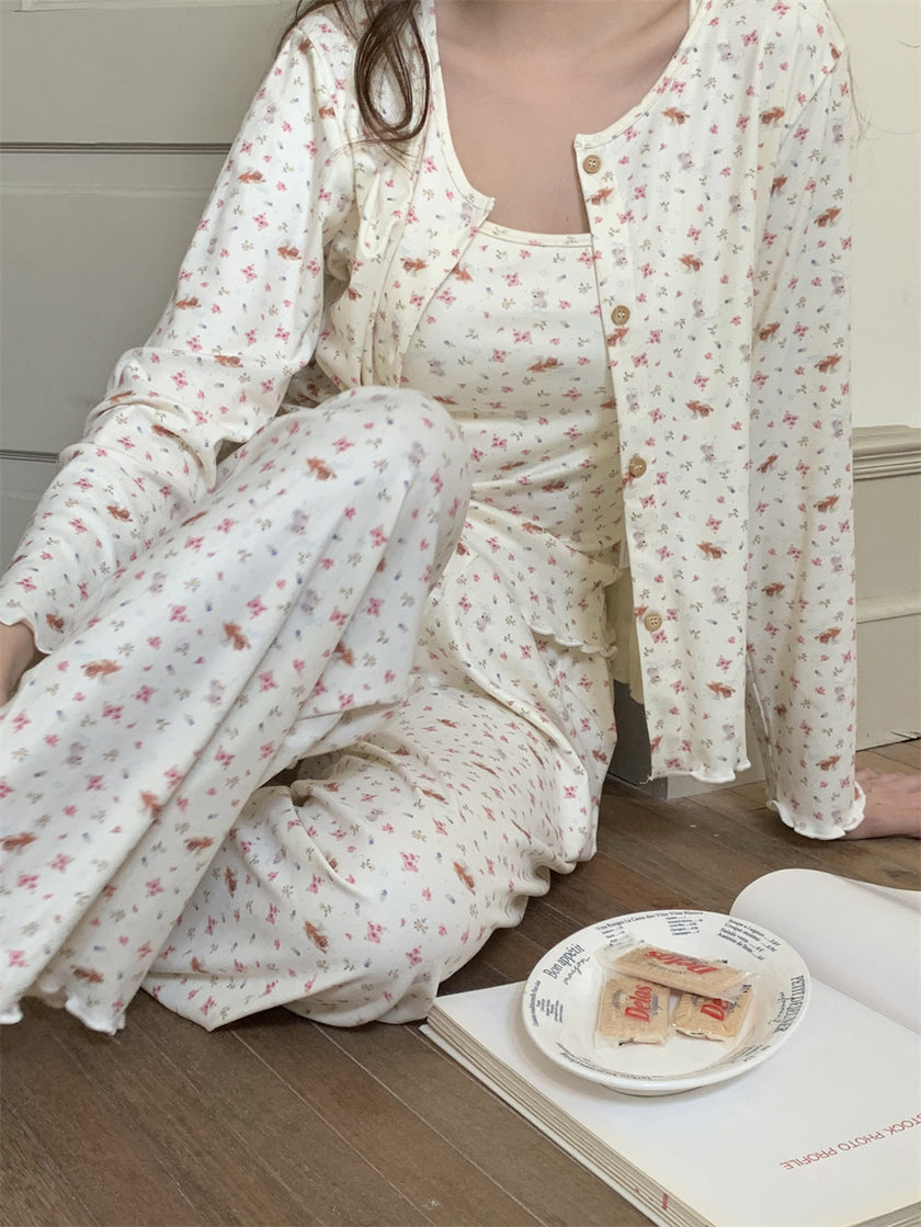 イヌネコ総柄3セットパジャマ