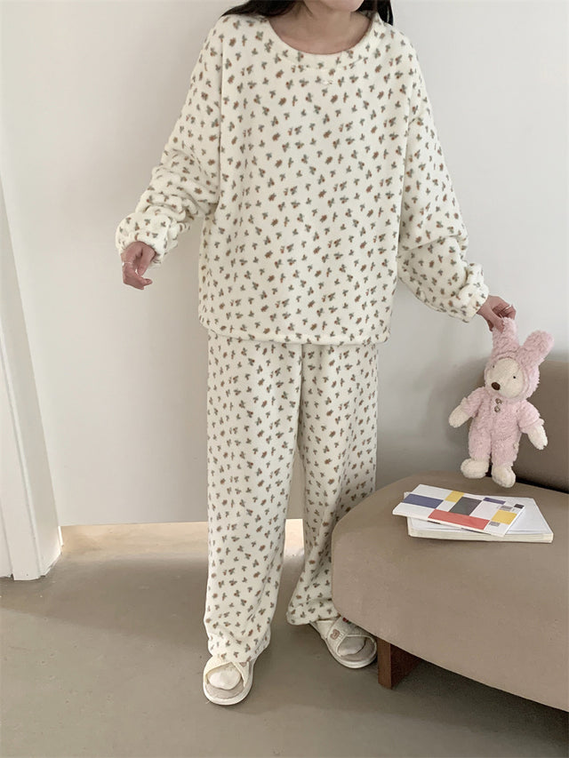 ボタニカルフラワーウォームセットアップパジャマ