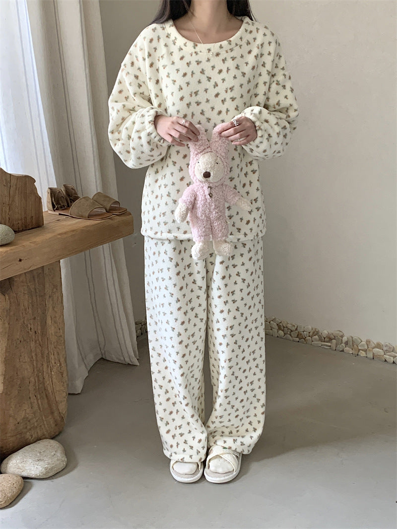 ボタニカルフラワーウォームセットアップパジャマ