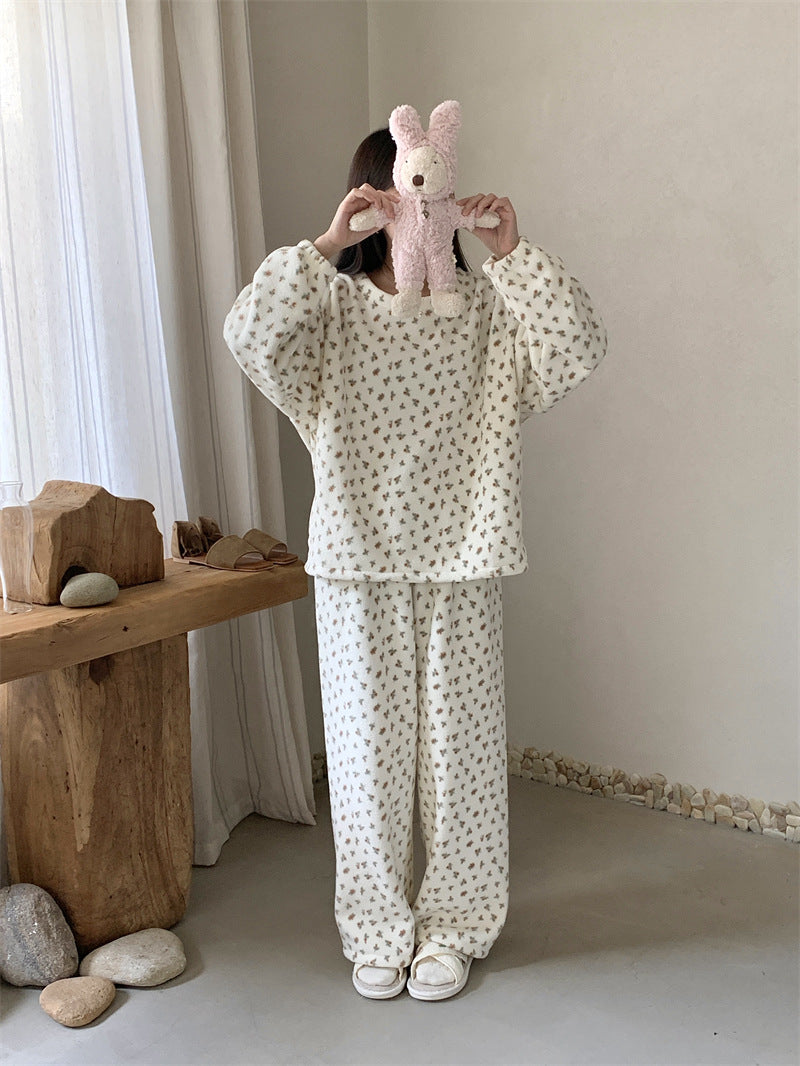 ボタニカルフラワーウォームセットアップパジャマ