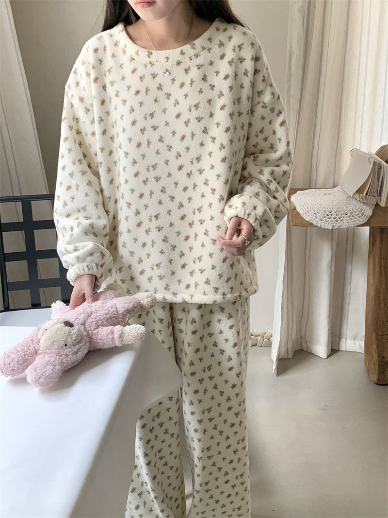 ボタニカルフラワーウォームセットアップパジャマ