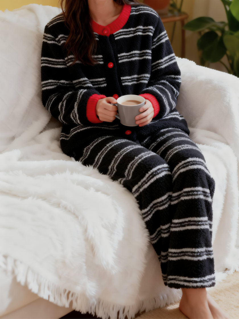 ボーダーカジュアルセットアップパジャマ