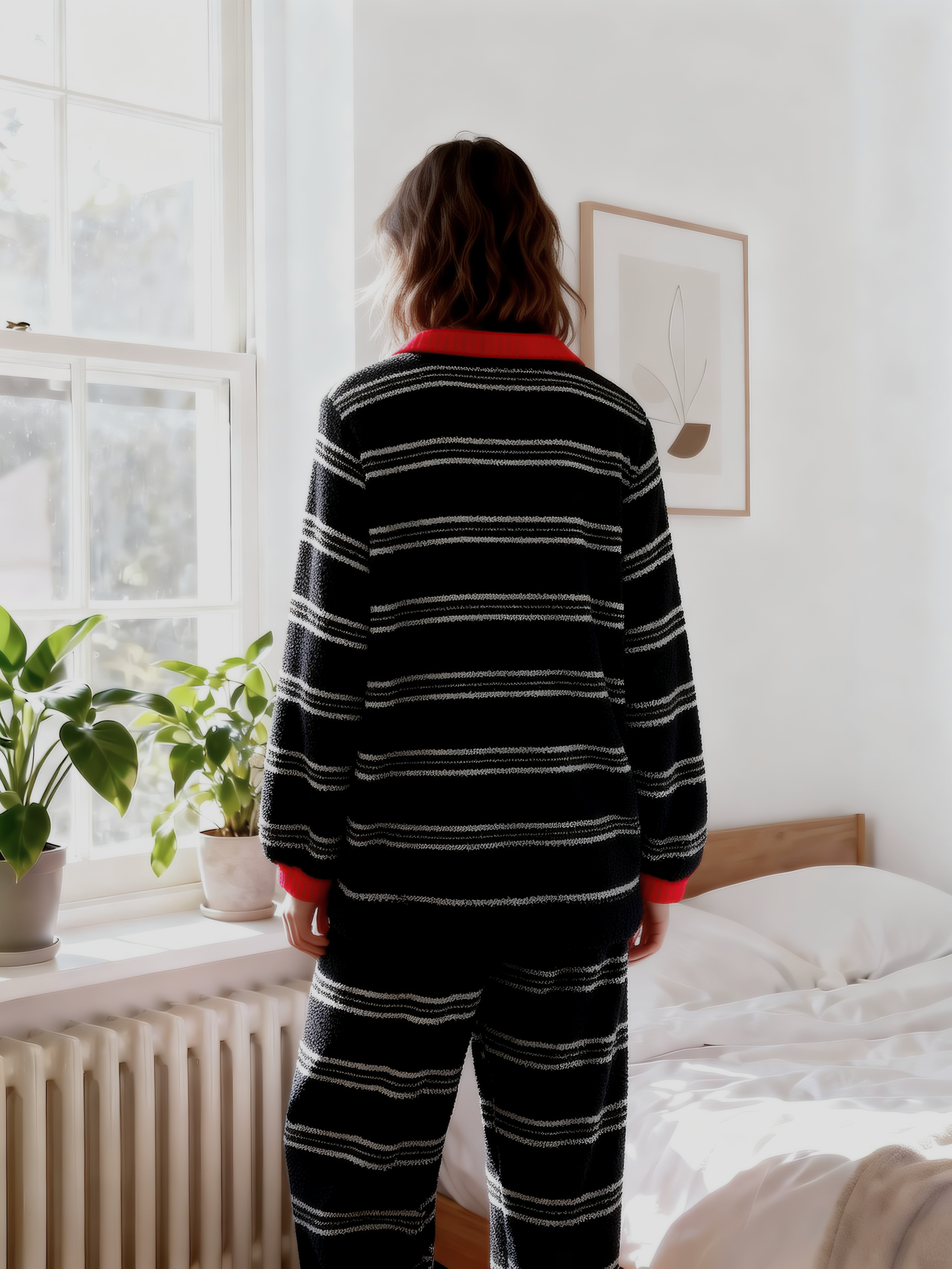 ボーダーカジュアルセットアップパジャマ