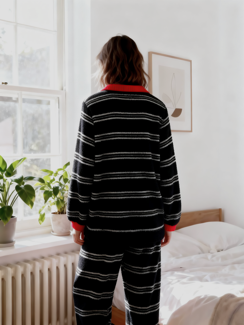 ボーダーカジュアルセットアップパジャマ