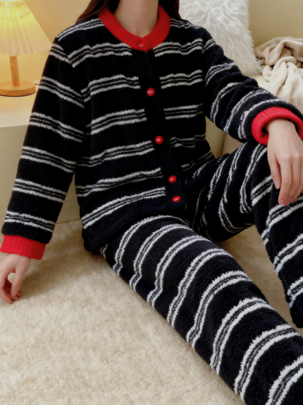 ボーダーカジュアルセットアップパジャマ