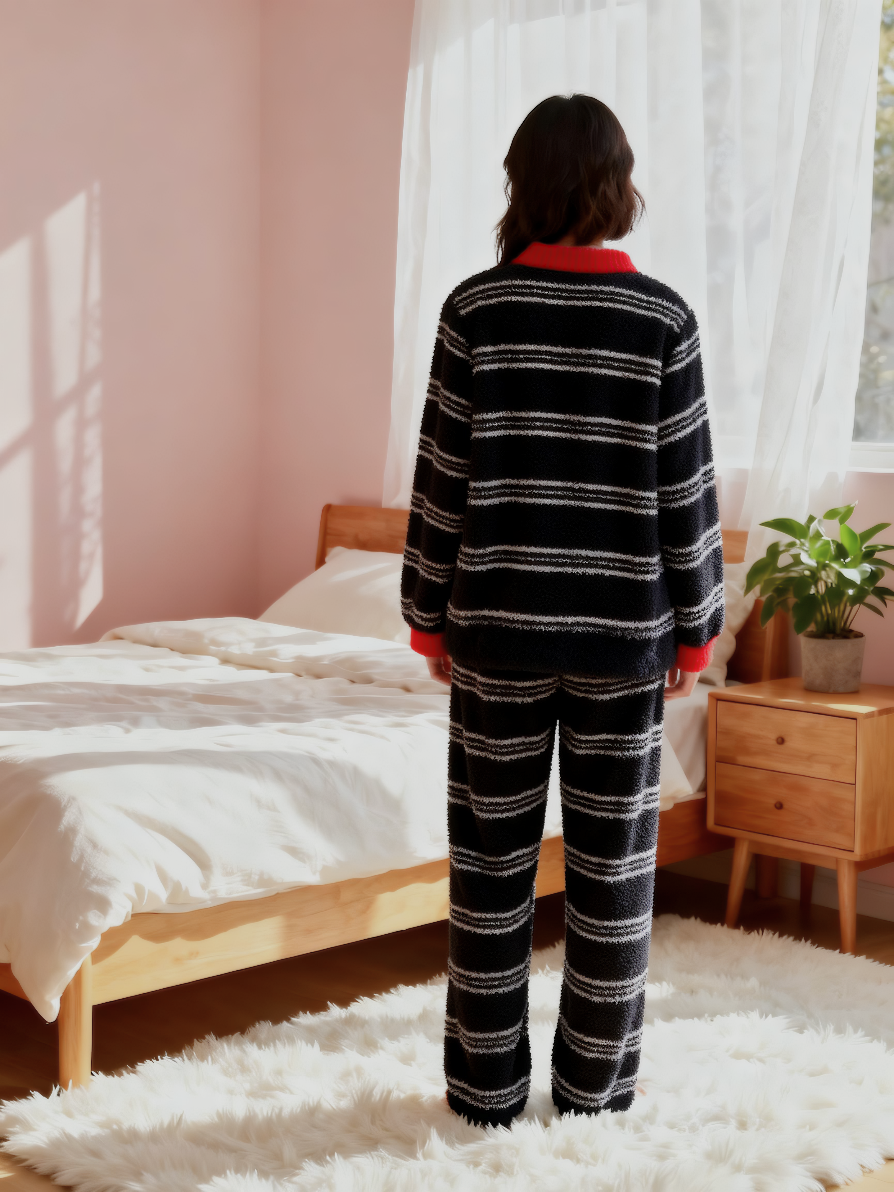 ボーダーカジュアルセットアップパジャマ