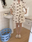 ワンちゃん総柄シンプル半袖セットアップパジャマ