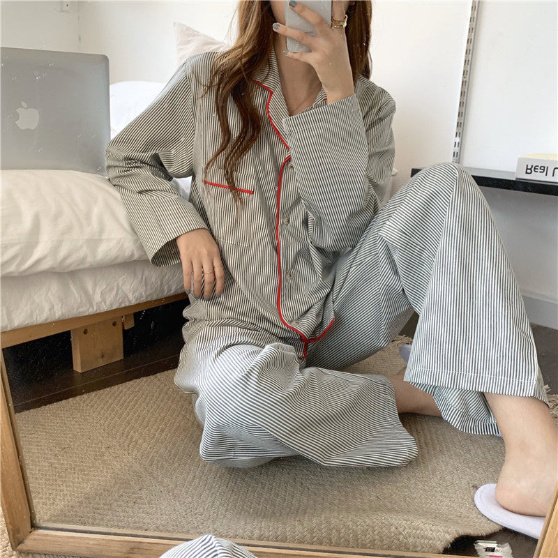 パイピングストライプセットアップパジャマ