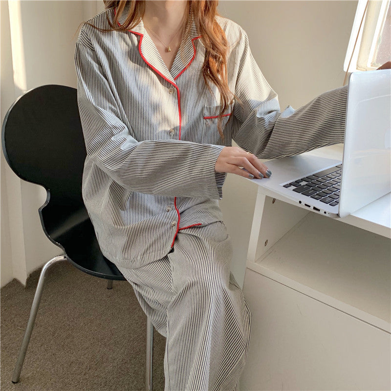 パイピングストライプセットアップパジャマ