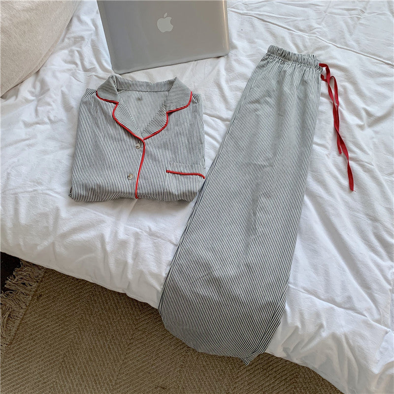 パイピングストライプセットアップパジャマ