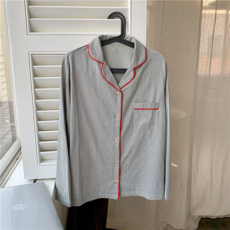 パイピングストライプセットアップパジャマ