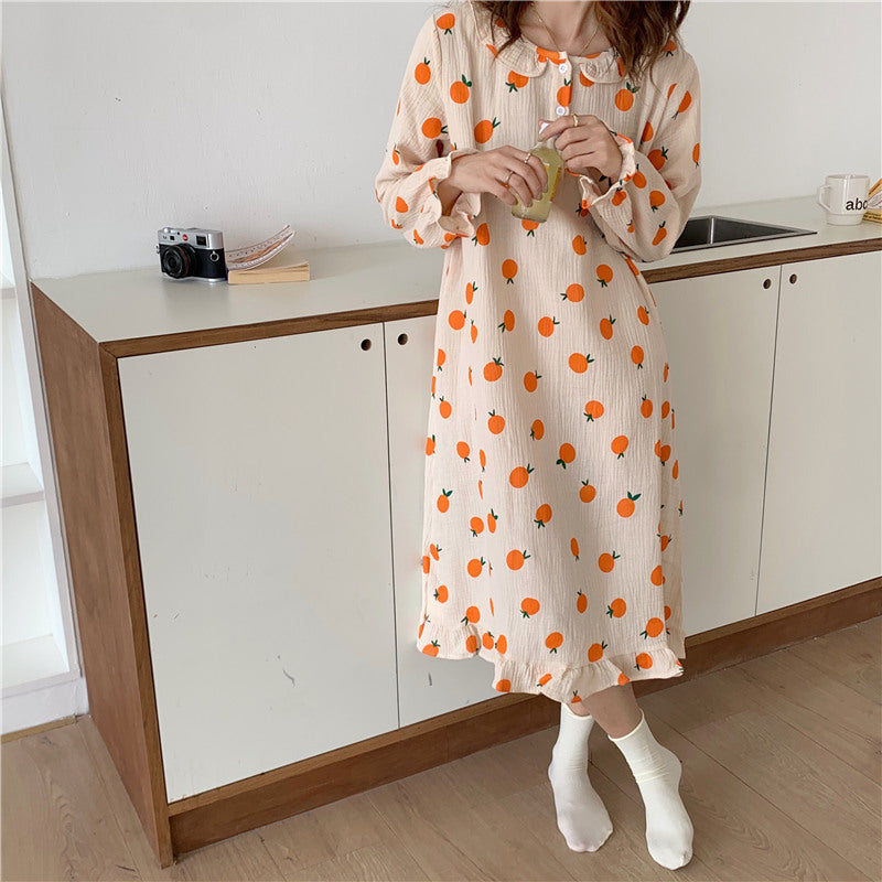 オレンジフリルワンピースパジャマ