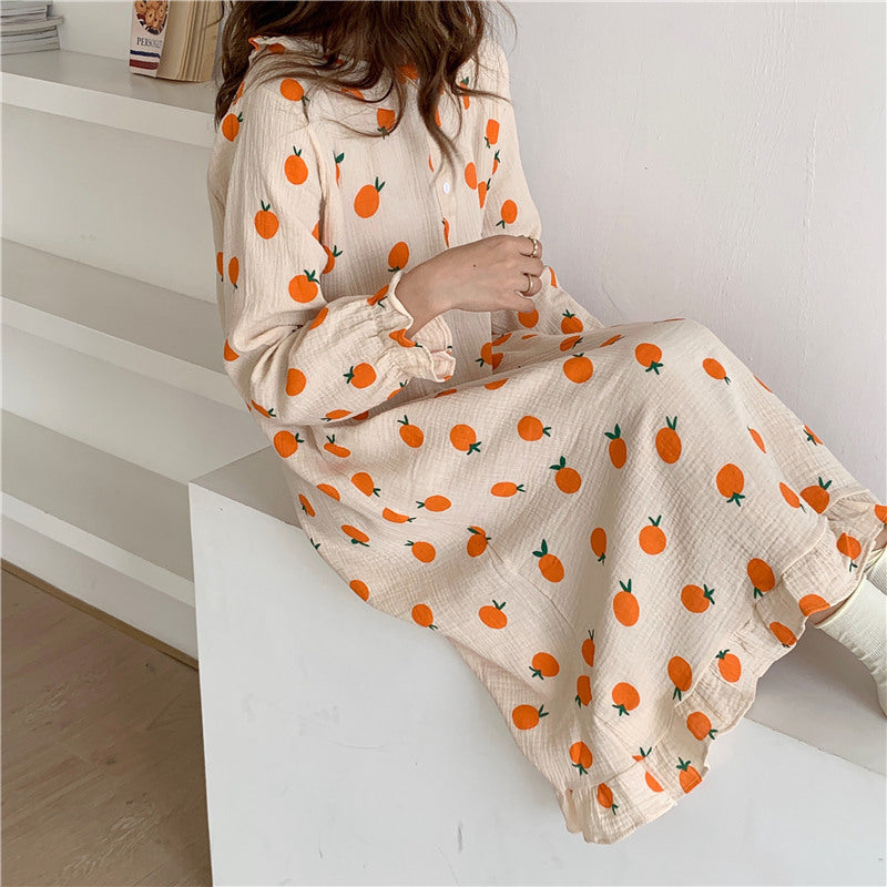 オレンジフリルワンピースパジャマ