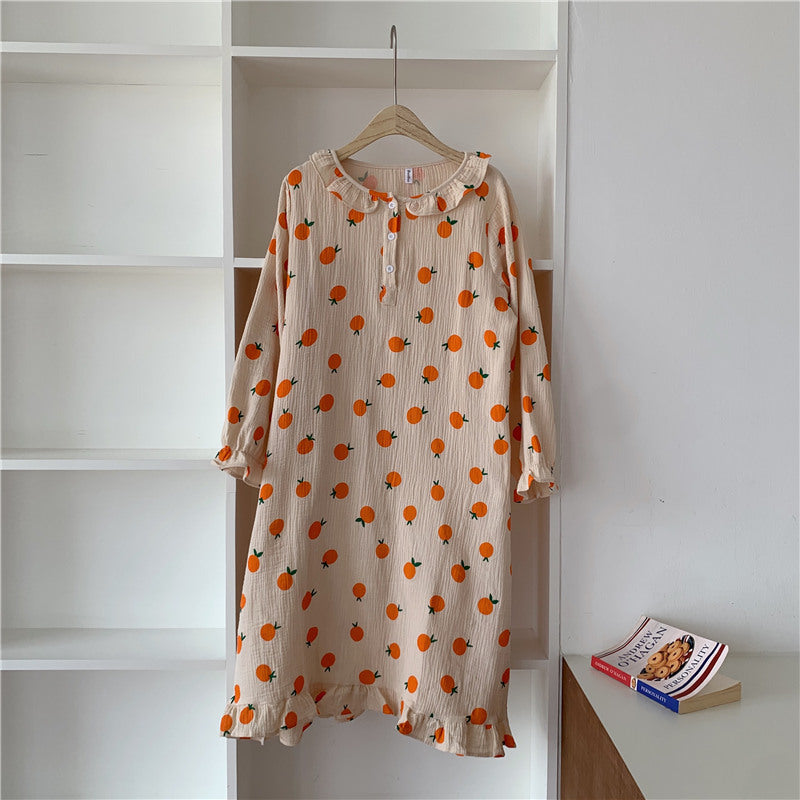 オレンジフリルワンピースパジャマ