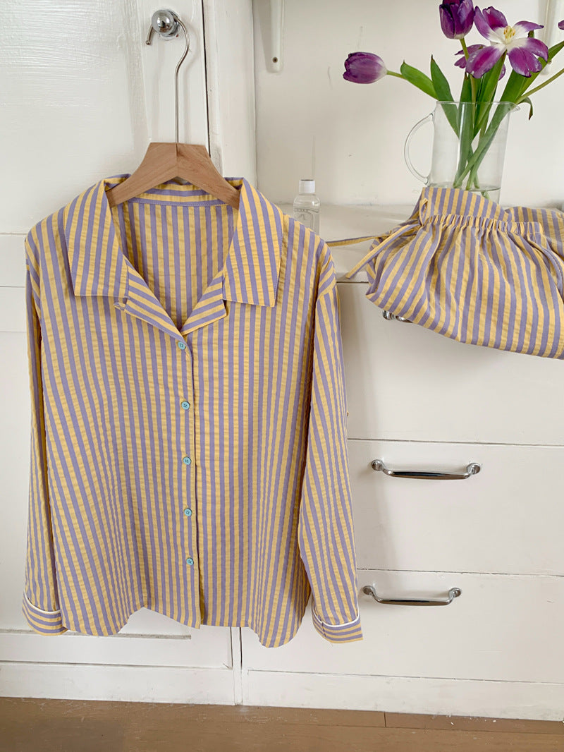 ポップカラーストライプセットアップパジャマ