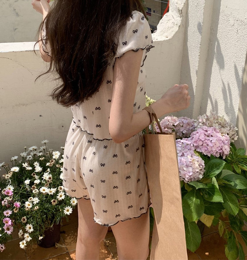 スモールリボンシャワーセットアップパジャマ