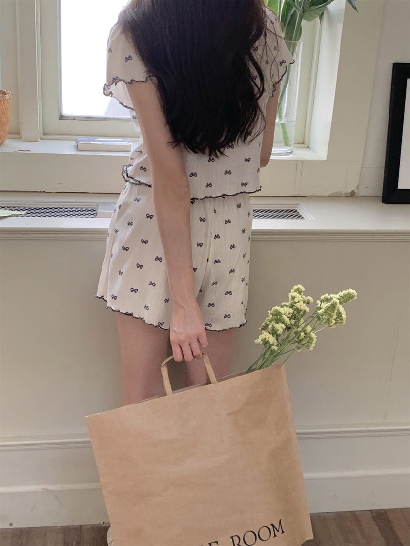 スモールリボンシャワーセットアップパジャマ