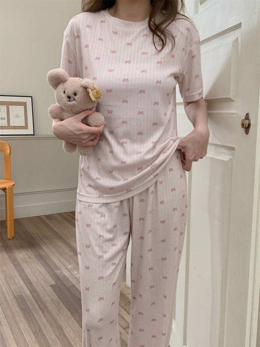 リボンシャワーリラックス半袖セットアップパジャマ