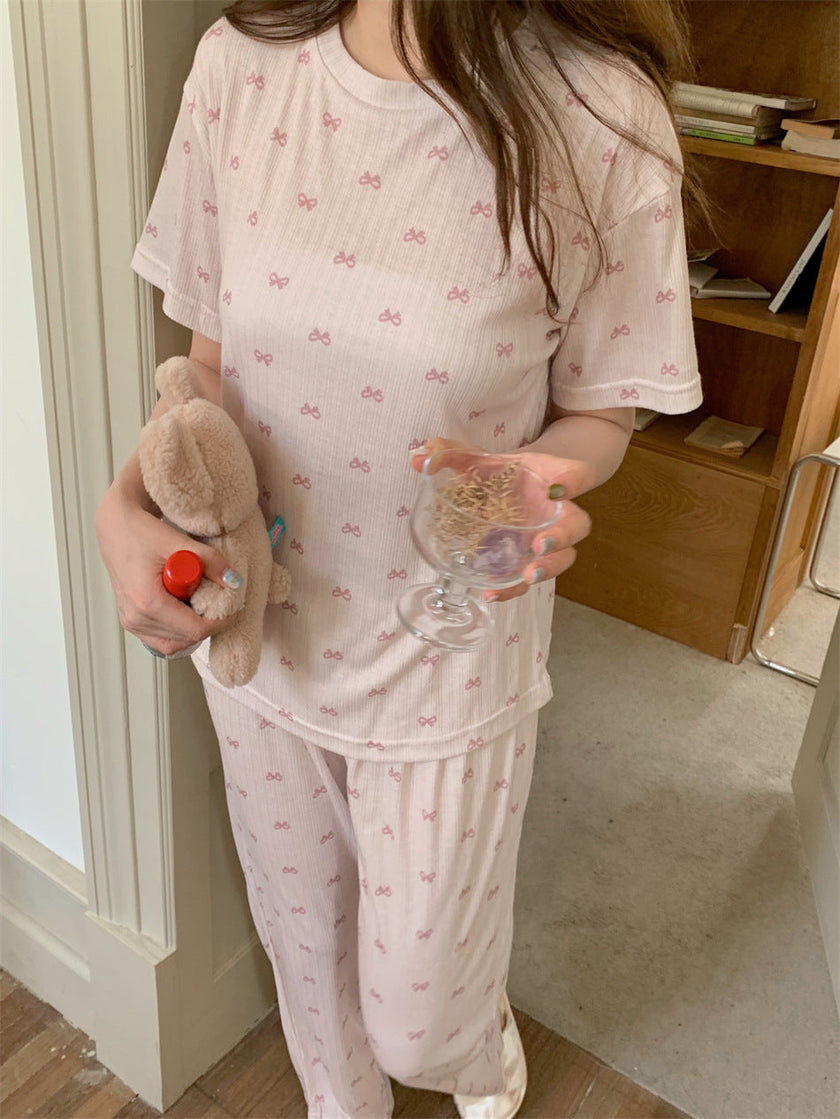 リボンシャワーリラックス半袖セットアップパジャマ