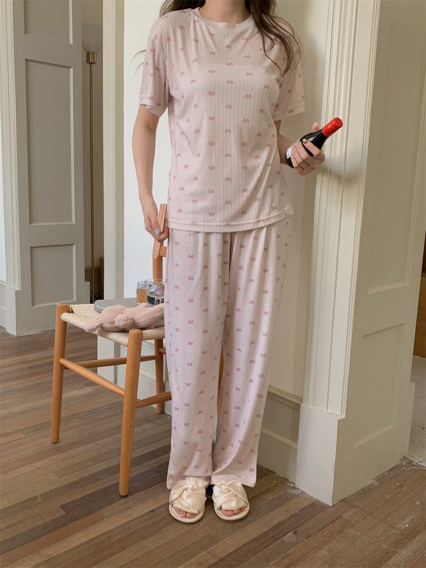 リボンシャワーリラックス半袖セットアップパジャマ