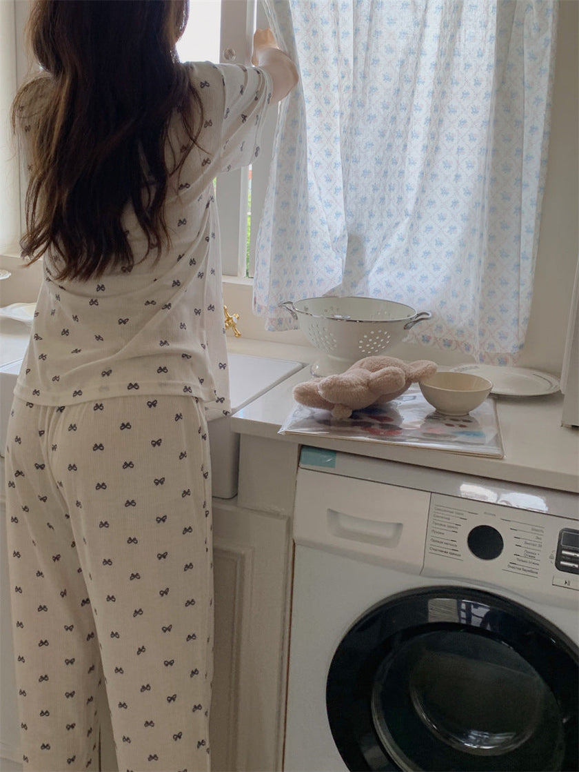 リボンシャワーリラックス半袖セットアップパジャマ