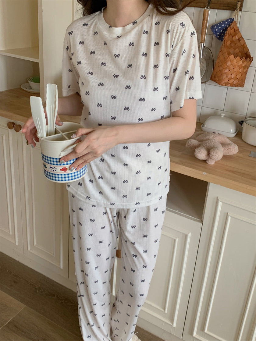 リボンシャワーリラックス半袖セットアップパジャマ