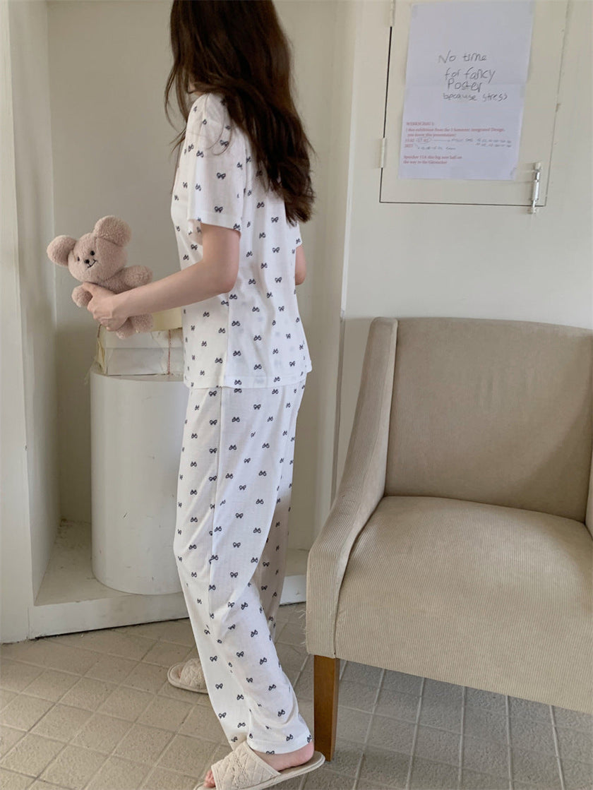 リボンシャワーリラックス半袖セットアップパジャマ