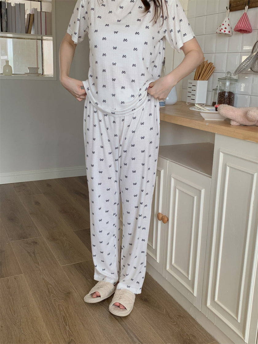 リボンシャワーリラックス半袖セットアップパジャマ