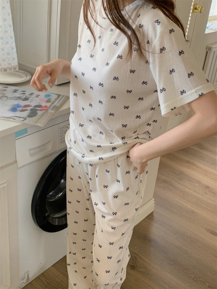 リボンシャワーリラックス半袖セットアップパジャマ