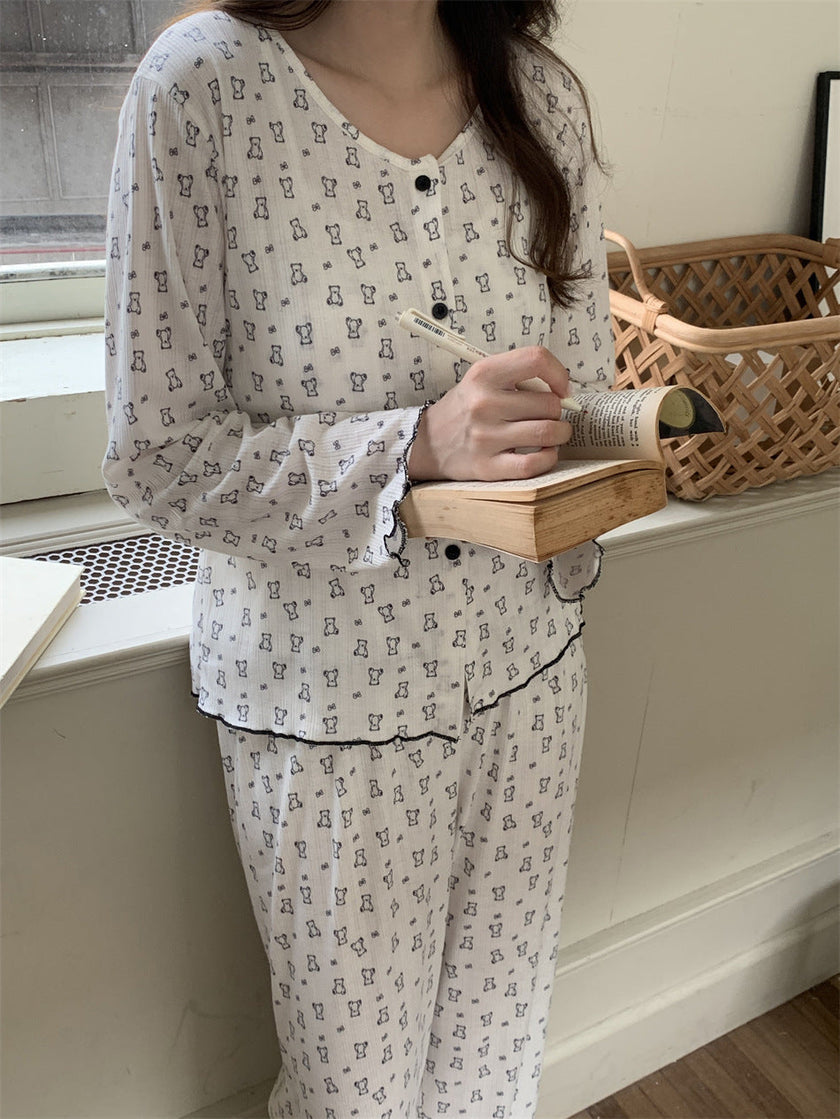 ベア総柄3点セットアップパジャマ