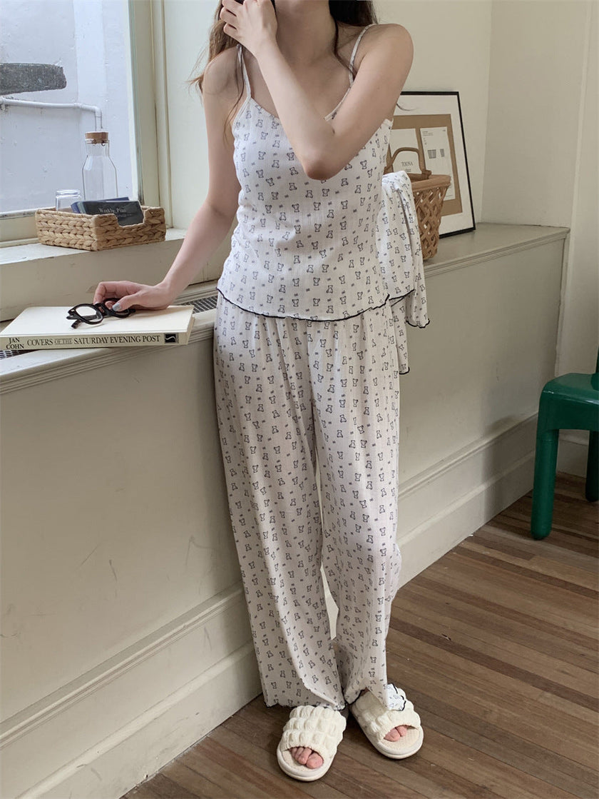 ベア総柄3点セットアップパジャマ