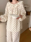 ドットフリルシフォンセットアップパジャマ