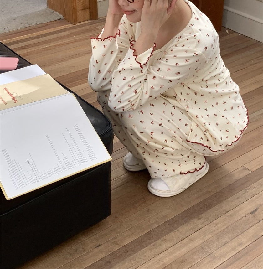 チェリーカジュアルセットアップパジャマ