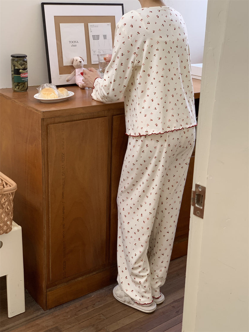 チェリーカジュアルセットアップパジャマ